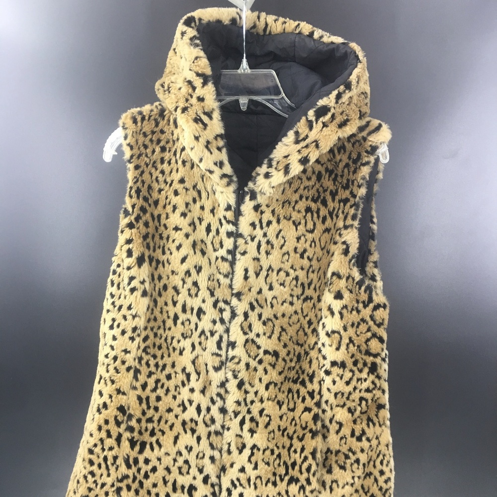 Faux Fur KRISTEN BLAKE Reversible leopard Vest